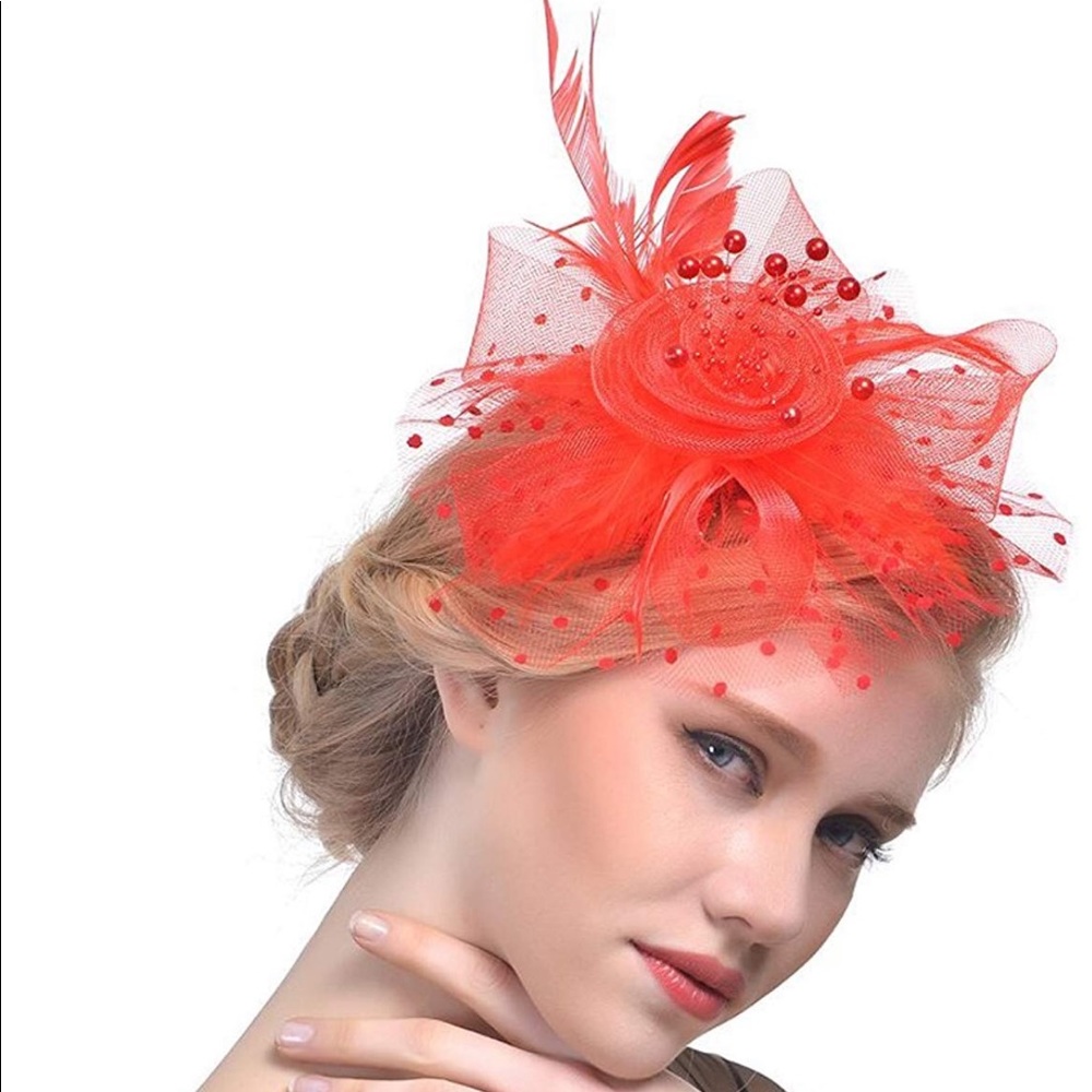 Red Fascinator - Timeless Glamour